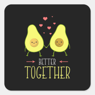 Avocado Better Together Square Sticker