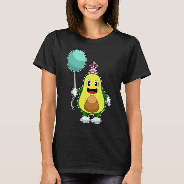 Avocado Birthday Balloon T-Shirt (Front)