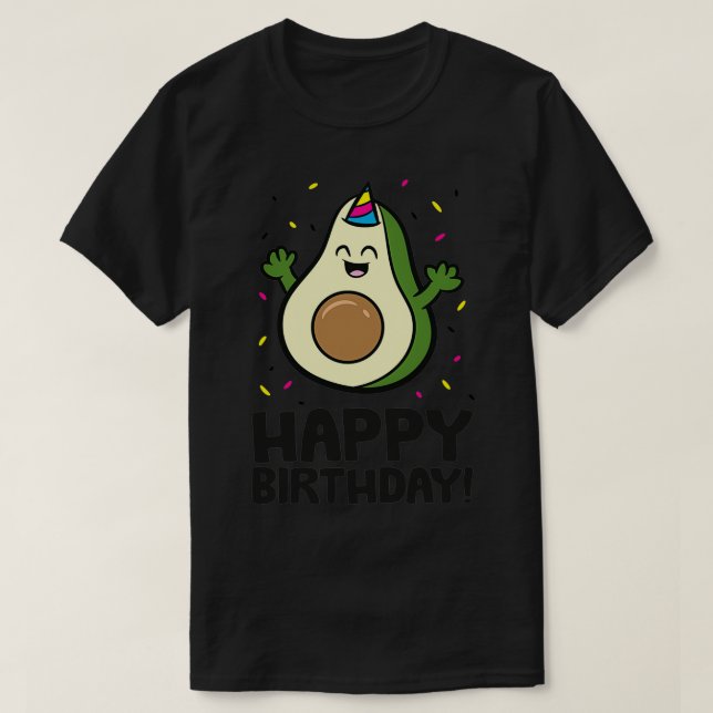 Avocado Birthday Party Funny Birthday Avocado 2 T-Shirt (Design Front)