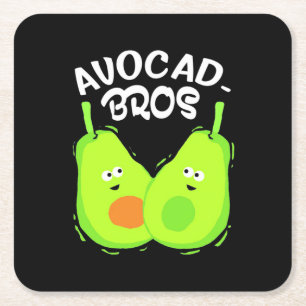 Avocado Brother Square Paper Coaster