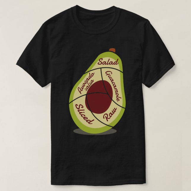 Avocado Butcher Chef Diagram T-Shirt (Design Front)
