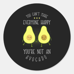 Avocado Can Make Everyone Happy Classic Round Sticker