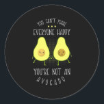 Avocado Can Make Everyone Happy Classic Round Sticker<br><div class="desc">Avocado Can Make Everyone Happy</div>