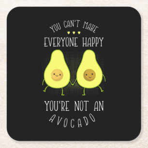 Avocado Can Make Everyone Happy Square Paper Coaster