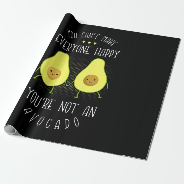 Avocado Can Make Everyone Happy Wrapping Paper (Unrolled)