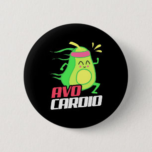 Avocado Cardio Exercise 6 Cm Round Badge