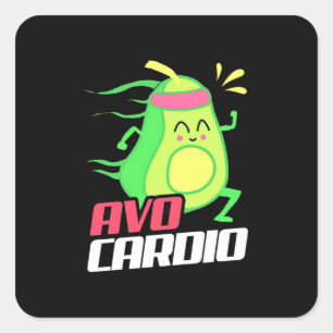 Avocado Cardio Exercise Square Sticker
