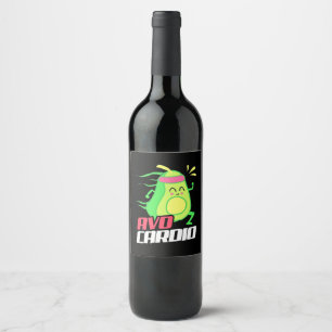 Avocado Cardio Exercise Wine Label