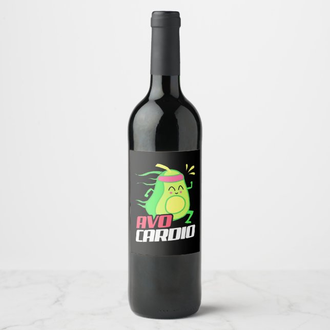 Avocado Cardio Exercise Wine Label (Front)