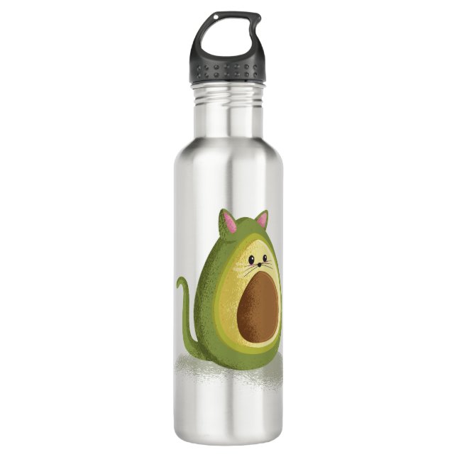 Avocado Cat 710 Ml Water Bottle (Front)
