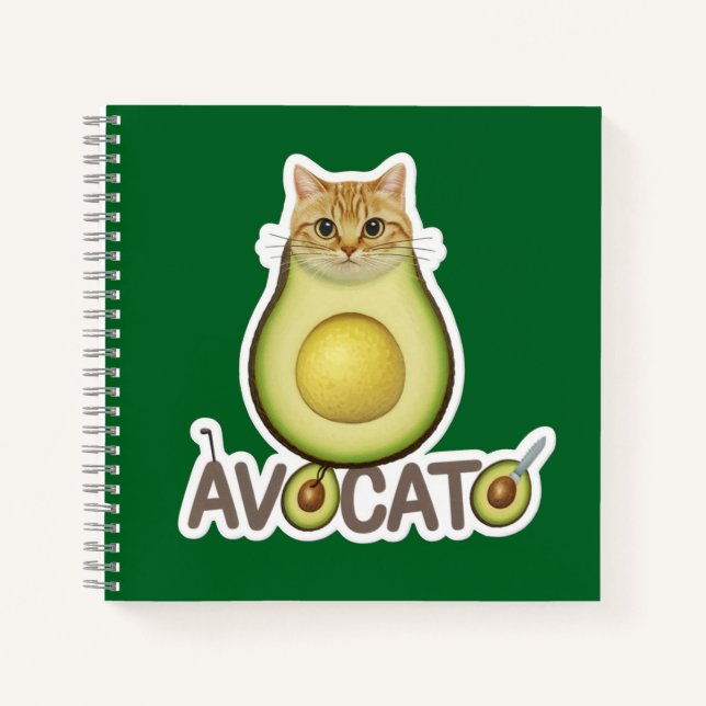 avocado cat kitty notebook (Front)