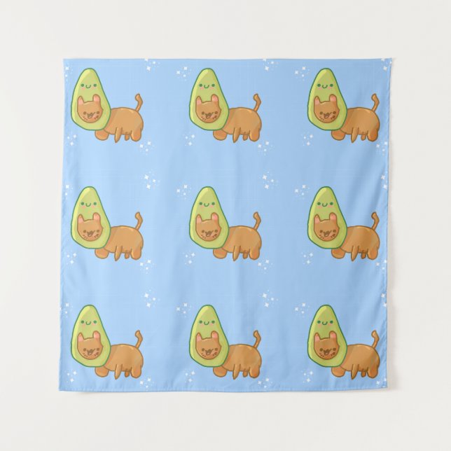 Avocado Cat Tapestry (Front)