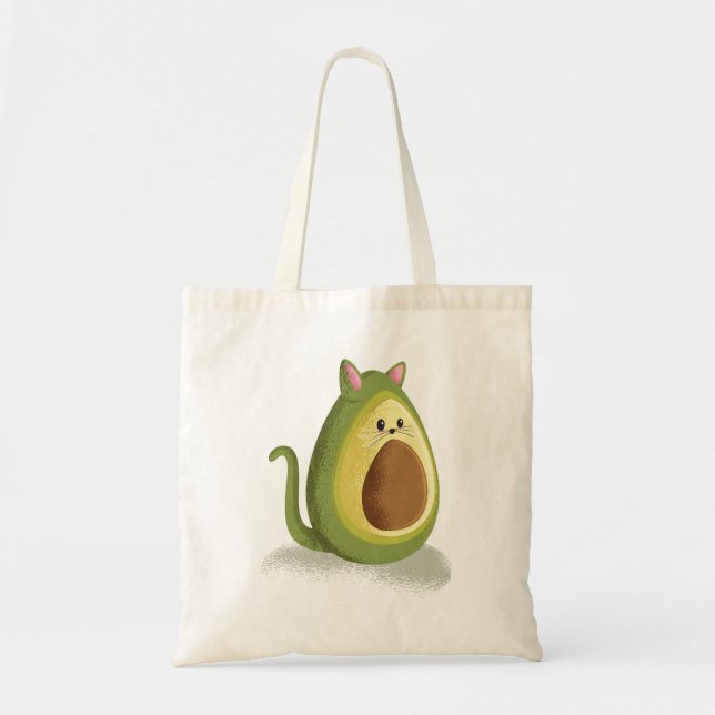 Avocado Cat Tote Bag (Front)