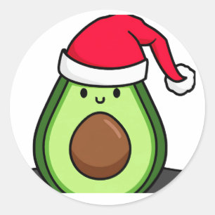 Avocado christmas fun classic round sticker