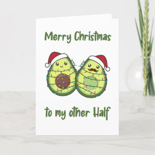 Avocado Christmas Lights Funny Avocados Adult Clot Holiday Card