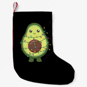Avocado Christmas Lights Funny Avocados Adult Clot Small Christmas Stocking