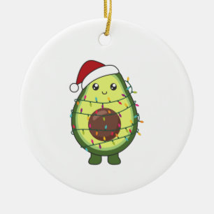 Avocado Christmas Lights Funny Avocados Ceramic Tree Decoration
