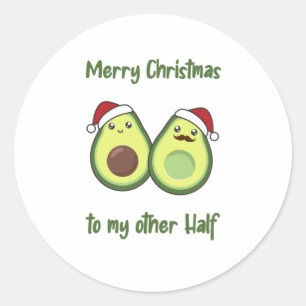 Avocado Christmas Lights Funny Avocados Classic Round Sticker