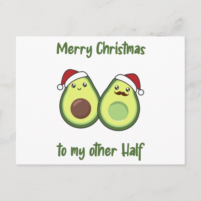 Avocado Christmas Lights Funny Avocados Postcard (Front)