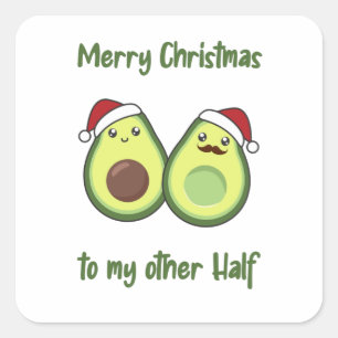 Avocado Christmas Lights Funny Avocados Square Sticker