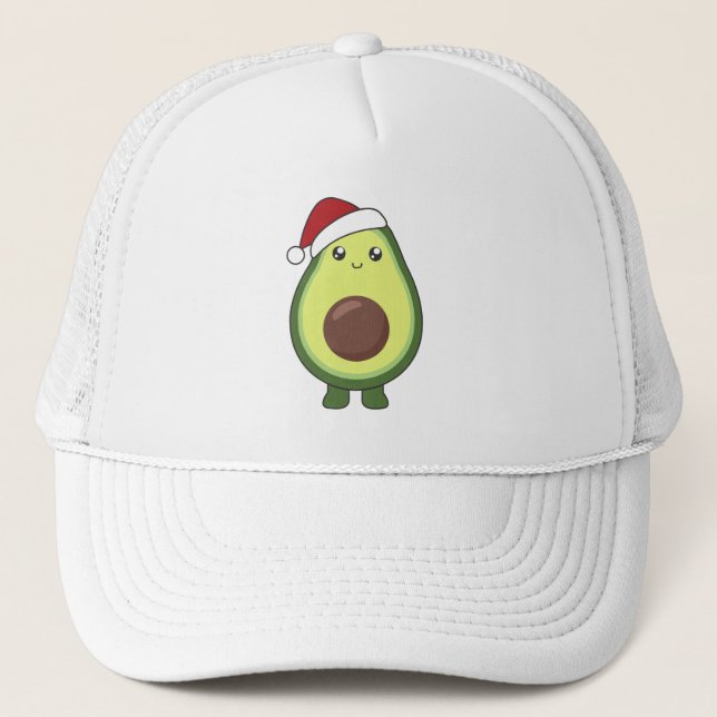 Avocado Christmas Lights Funny Avocados Trucker Hat (Front)