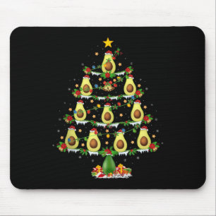 Avocado Christmas Tree Lights Funny Avocado Xmas T Mouse Mat