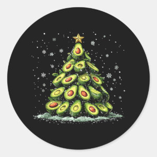 Avocado Christmas Tree Xmas Vegetable For Men Wome Classic Round Sticker