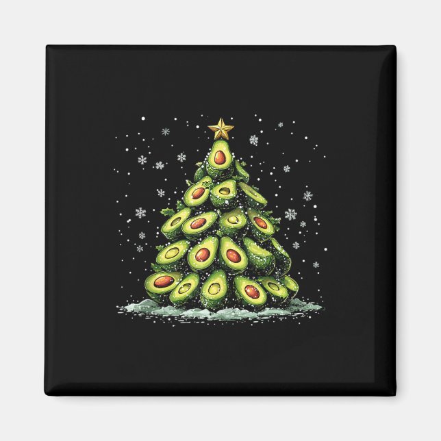 Avocado Christmas Tree Xmas Vegetable For Men Wome Magnet (Front)