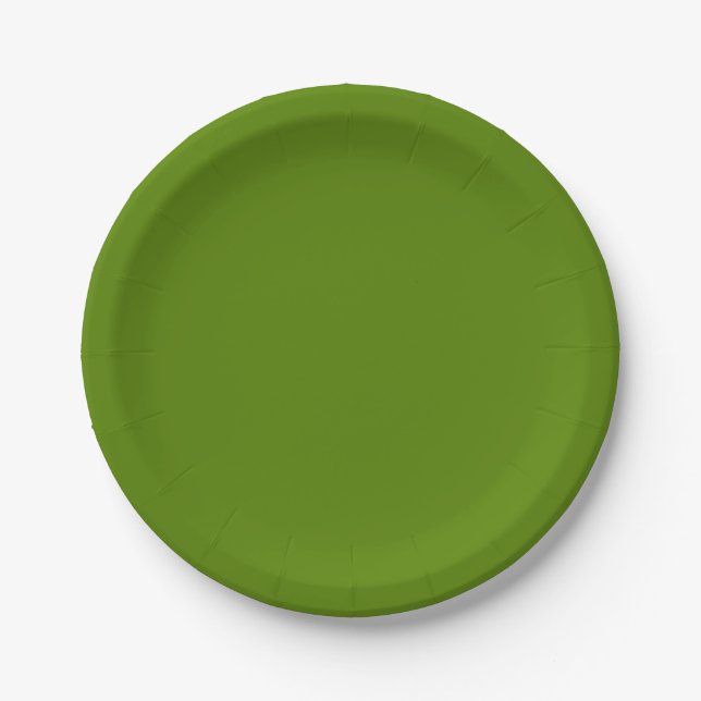Avocado-Coloured Paper Plates (Front)