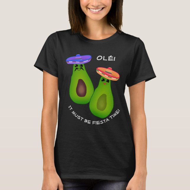 Avocado Couple w Sombreros T-Shirt (Front)