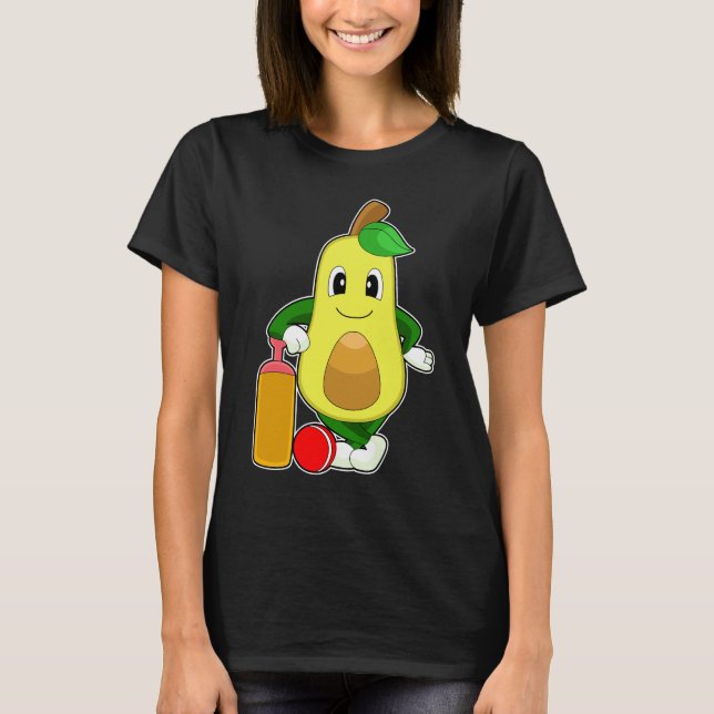 Avocado Cricket Cricket bat T-Shirt (Front)