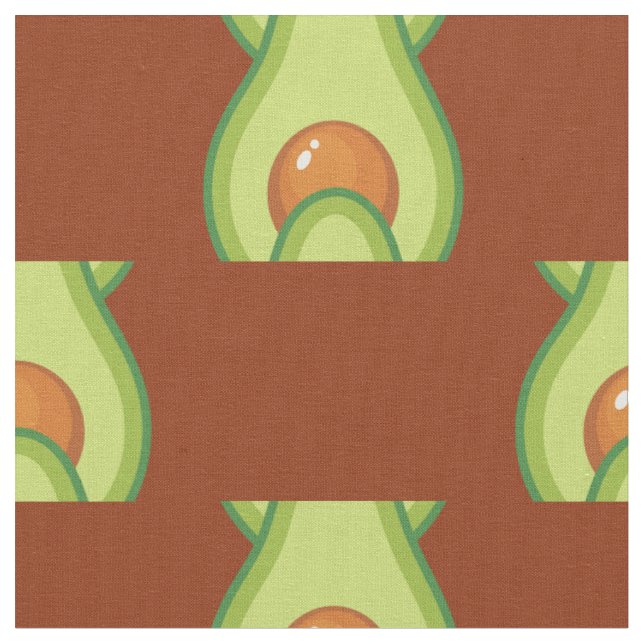 Avocado Cute Vegetables Food Fabric (Close Up)