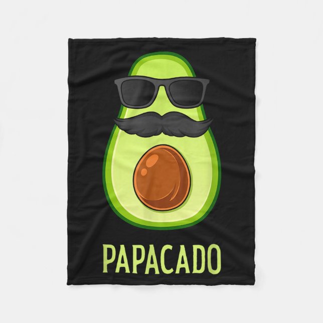 Avocado Dad Papacado Funny Daddy Father Avocado  Fleece Blanket (Front)