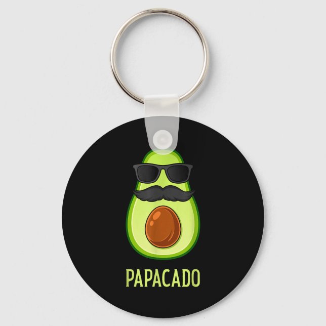 Avocado Dad Papacado Funny Daddy Father Avocado  Key Ring (Front)