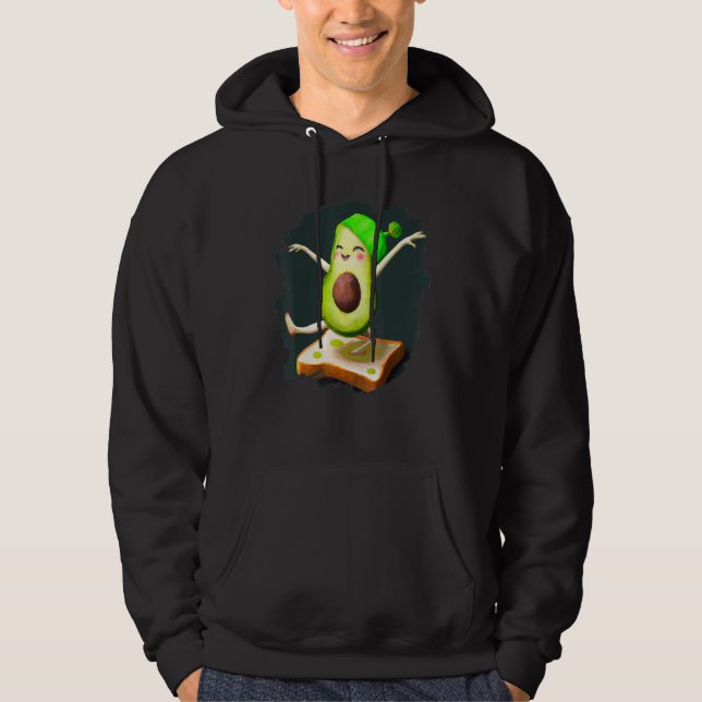 Avocado Dancing on Toast Cute Avocado Bread Foodie Hoodie (Front)
