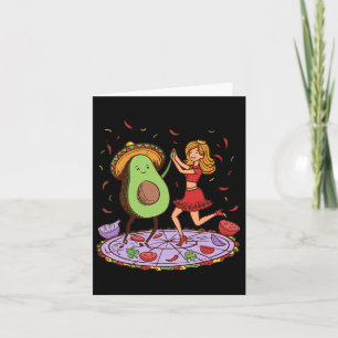 Avocado Dancing Salsa Cinco De Mayo Mexican Avocad Card