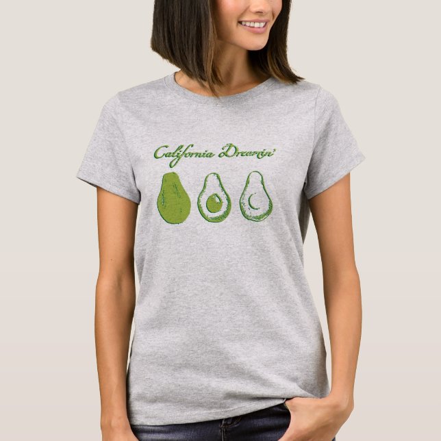 Avocado Dreaming - Green & Grey T-Shirt (Front)