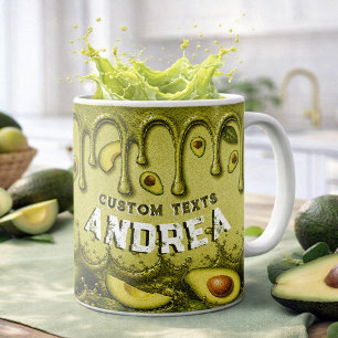 Avocado Drip Retro Favour Earthy Light Green Nam Coffee Mug