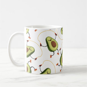 Avocado Fitness: Cute Vintage Pattern Coffee Mug