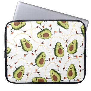 Avocado Fitness: Cute Vintage Pattern Laptop Sleeve