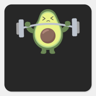 Avocado Fitness Huntel Funny Avocados Square Sticker
