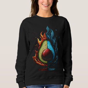 Avocado Flames Vegan Vegetarian Fruit Healthy Diet Sweatshirt