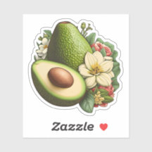 Avocado Floral Aesthetic Artwork Vegan