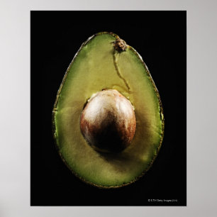 Avocado,Fruit,Black background Poster