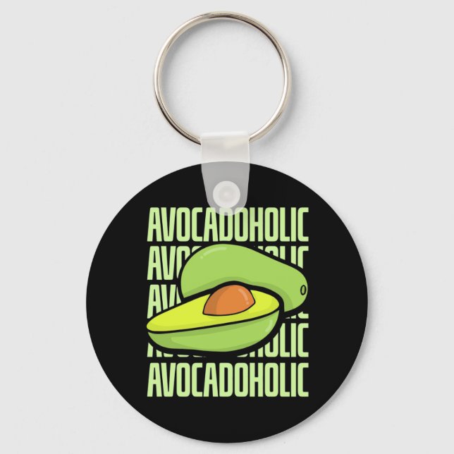 Avocado Fruit Food Key Ring (Front)