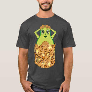 Avocado Fruit in Leopard Print Pocket with Hair Ba T-Shirt