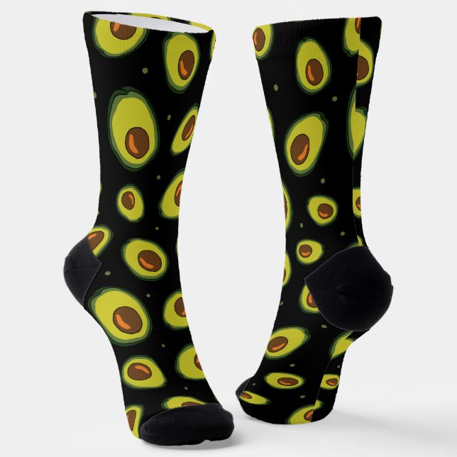 Avocado Fruit Patterned Socks (Angled)