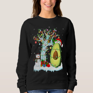 Avocado Fruit Xmas Tree Lighting Santa Hat Avocado Sweatshirt