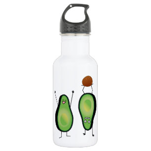 Avocado funny cheering handstand green pit 532 ml water bottle