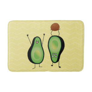 Avocado funny cheering handstand green pit bath mat